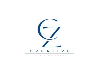 Blue stylized letters CZ combined in a modern design on a clean white background, evoking professionalism and creativity. Ideal for branding, business identity, and corporate representation concepts.