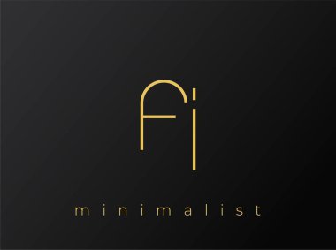 Katı Siyah Arkaplanda Birbirine kenetlenmiş Şekillere sahip Minimalist Logo. Temiz ve modern bir minimalist logo tasarımı..