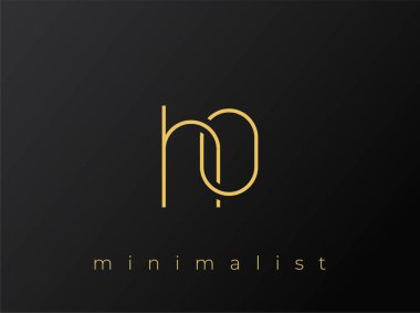 HO Minimalist Logosu, Siyah Arkaplanda Birbirine Bağlı Şekiller. Temiz ve modern bir minimalist logo tasarımı..