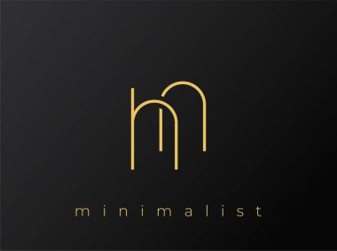 HN Minimalist Logosu, Siyah Arkaplanda Birbirine Bağlı Şekiller. Temiz ve modern bir minimalist logo tasarımı..