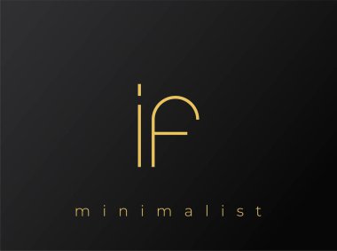 Katı Siyah Arkaplanda Birbirine Bağlı Şekillere sahip Minimalist Logo. Temiz ve modern bir minimalist logo tasarımı..