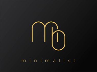 MB Minimalist Logosu, Siyah Arkaplanda Birbirine Bağlı Şekiller. Temiz ve modern bir minimalist logo tasarımı..