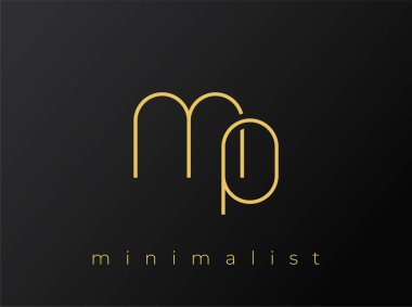 Siyah Arkaplanda Birbirine kenetlenmiş Şekillere sahip Milletvekili Minimalist Logosu. Temiz ve modern bir minimalist logo tasarımı..