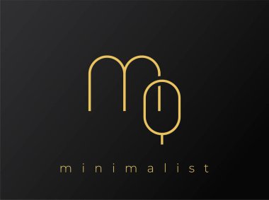 MQ Minimalist Logosu, Siyah Arkaplanda Birbirine Bağlı Şekiller. Temiz ve modern bir minimalist logo tasarımı..