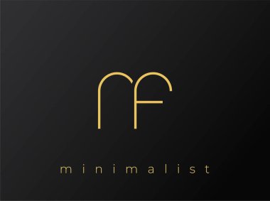 NF Minimalist Logosu, Siyah Arkaplanda Birbirine Bağlı Şekiller. Temiz ve modern bir minimalist logo tasarımı..