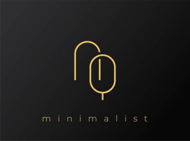 NQ Minimalist Logosu, Siyah Arkaplanda Birbirine Bağlı Şekiller. Temiz ve modern bir minimalist logo tasarımı..