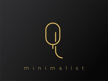 QL Minimalist Logosu, Siyah Arkaplanda Birbirine Bağlı Şekiller. Temiz ve modern bir minimalist logo tasarımı..