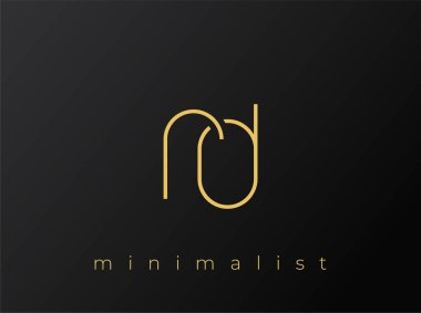Ar-Ge Minimalist logosu ve Birbirine kenetlenmiş Şekiller Katı Siyah Arkaplan 'da. Temiz ve modern bir minimalist logo tasarımı..