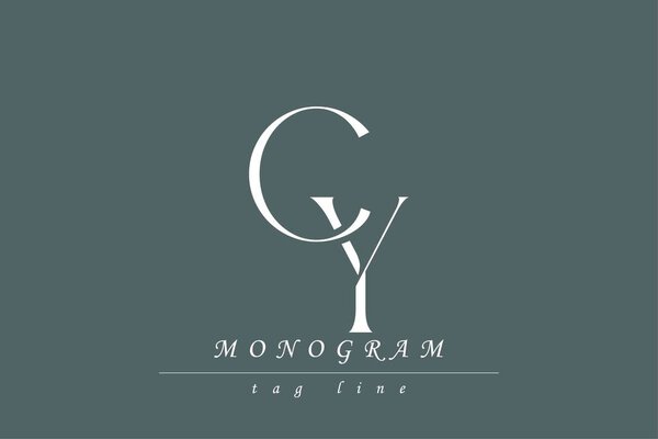 CY Initials Stylized Monogram Design Featuring Intertwined. Artistic representation of monogram initials creatively arranged and displayed.