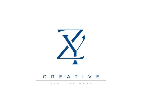 Blue stylized letters ZY combined in a modern design on a clean white background, evoking professionalism and creativity. Ideal for branding, business identity, and corporate representation concepts.