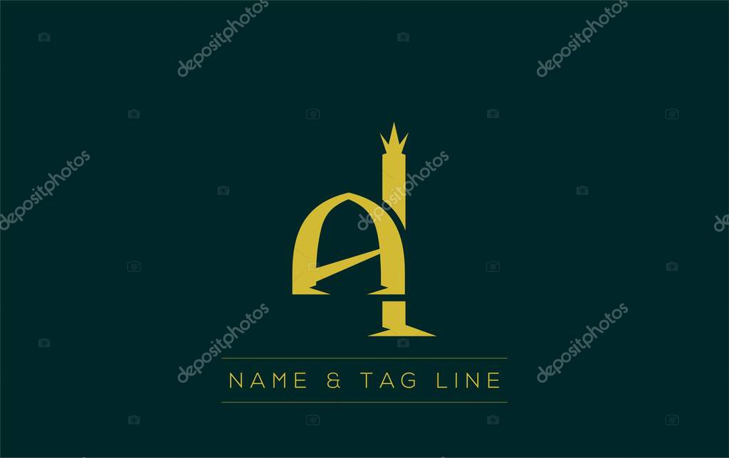 AL logo design. A sophisticated, minimalistic logo design featuring golden stylized typography, perfect for branding concepts emphasizing luxury, professionalism, and contemporary aesthetics.