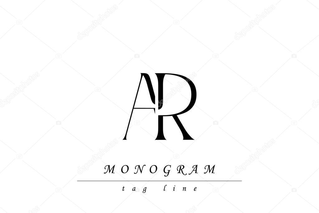AR Initials Stylized Monogram Design Featuring Intertwined. Artistic representation of monogram initials creatively arranged and displayed.