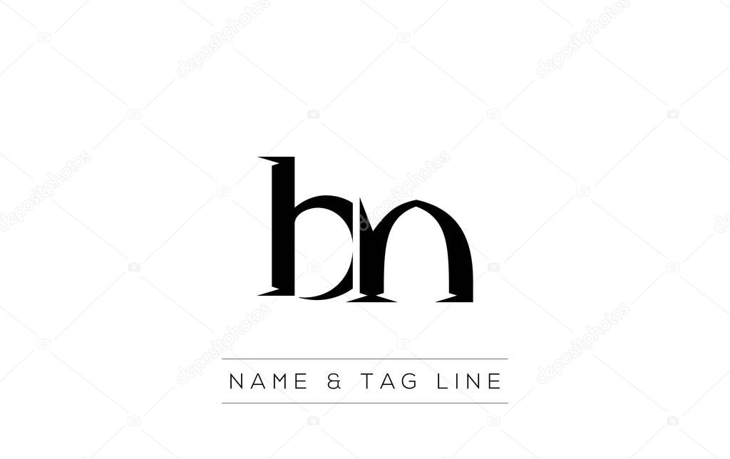 BN logo design. A sophisticated, minimalistic logo design featuring golden stylized typography, perfect for branding concepts emphasizing luxury, professionalism, and contemporary aesthetics.