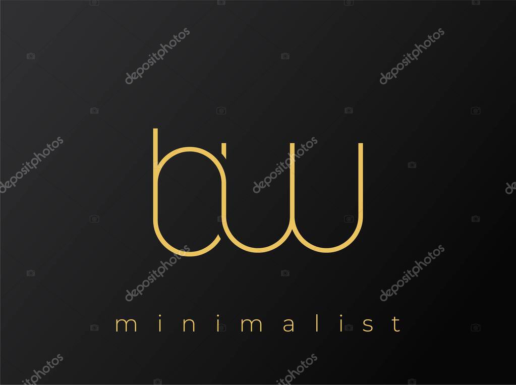 BW Minimalist Logo with Interlocking Shapes on Solid Black Background. A clean and modern minimalist logo design.