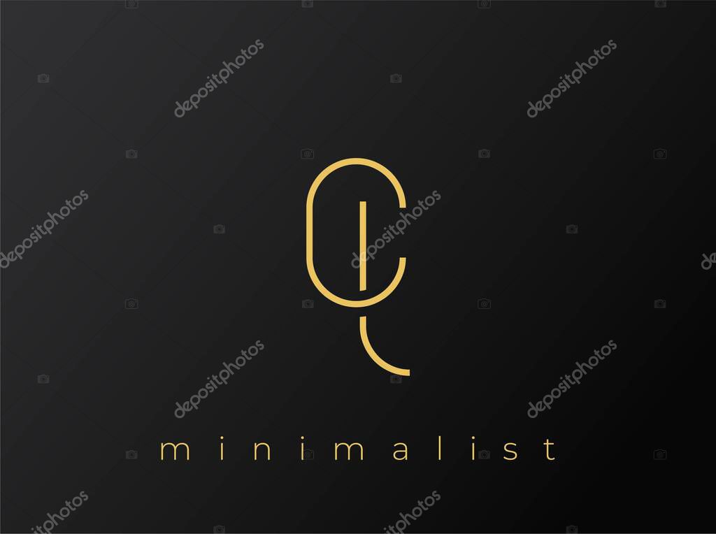 CL Minimalist Logo with Interlocking Shapes on Solid Black Background. A clean and modern minimalist logo design.