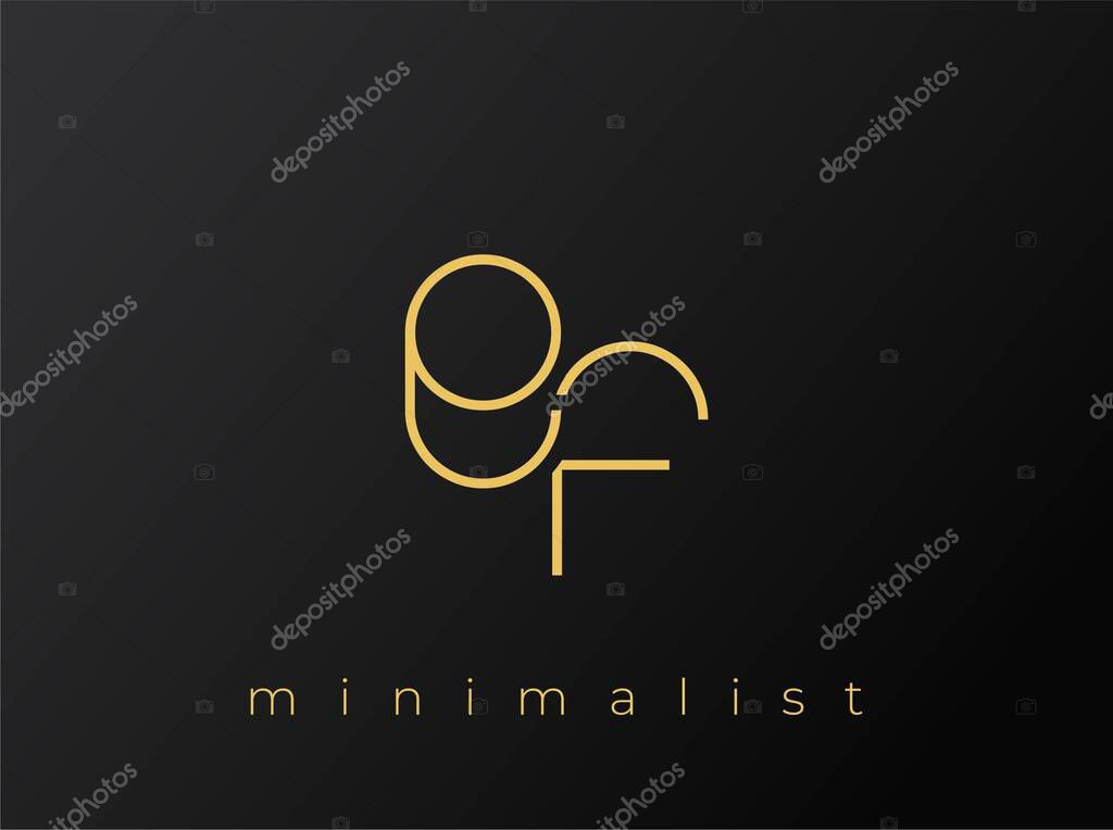 EF Minimalist Logo with Interlocking Shapes on Solid Black Background. A clean and modern minimalist logo design.