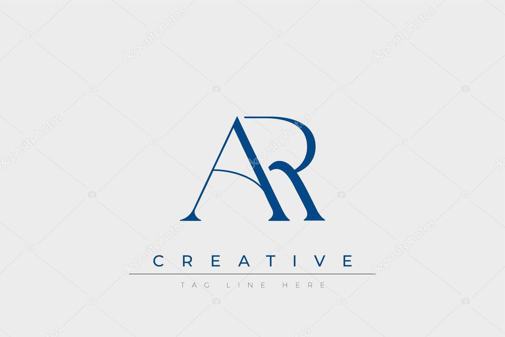 Blue stylized letters AR combined in a modern design on a clean white background, evoking professionalism and creativity. Ideal for branding, business identity, and corporate representation concepts.
