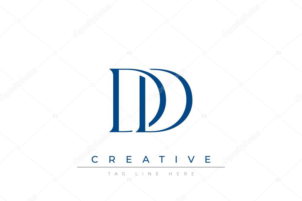 Blue stylized letters DD combined in a modern design on a clean white background, evoking professionalism and creativity. Ideal for branding, business identity, and corporate representation concepts.