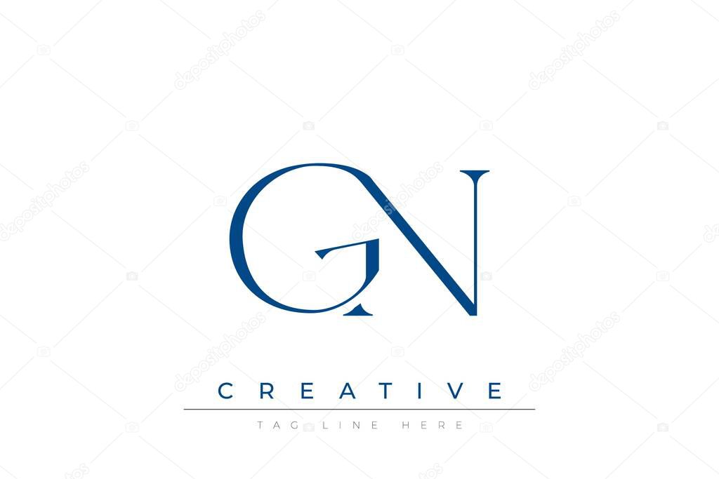 Blue stylized letters GN combined in a modern design on a clean white background, evoking professionalism and creativity. Ideal for branding, business identity, and corporate representation concepts.