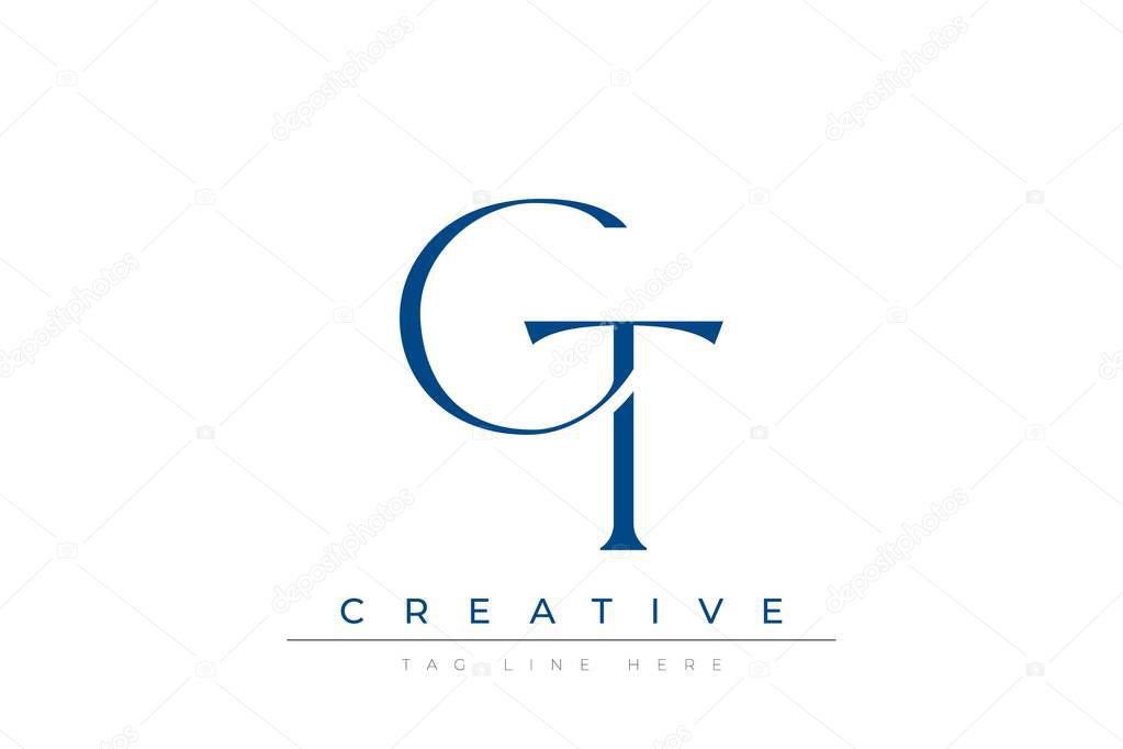 Blue stylized letters GT combined in a modern design on a clean white background, evoking professionalism and creativity. Ideal for branding, business identity, and corporate representation concepts.
