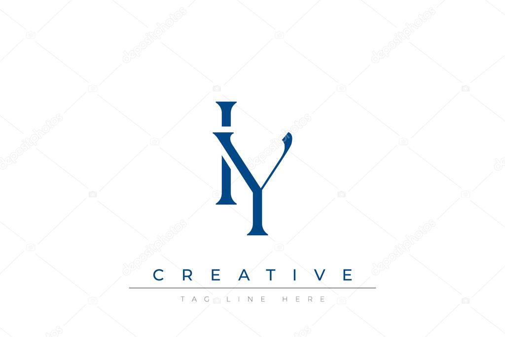 Blue stylized letters IY combined in a modern design on a clean white background, evoking professionalism and creativity. Ideal for branding, business identity, and corporate representation concepts.