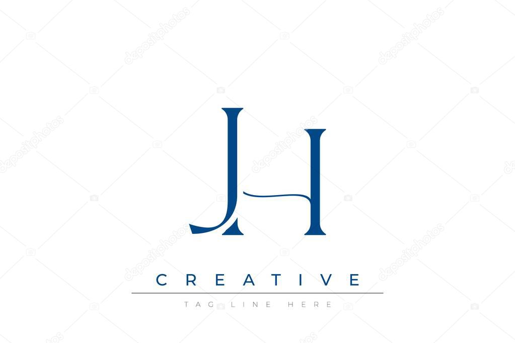 Blue stylized letters JH combined in a modern design on a clean white background, evoking professionalism and creativity. Ideal for branding, business identity, and corporate representation concepts.