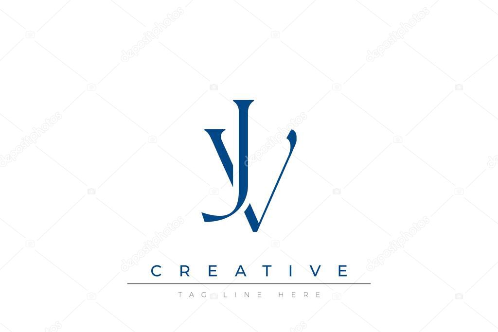 Blue stylized letters JV combined in a modern design on a clean white background, evoking professionalism and creativity. Ideal for branding, business identity, and corporate representation concepts.