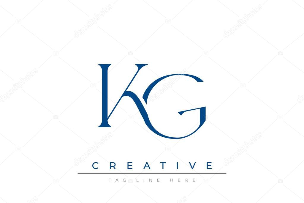 Blue stylized letters KG combined in a modern design on a clean white background, evoking professionalism and creativity. Ideal for branding, business identity, and corporate representation concepts.