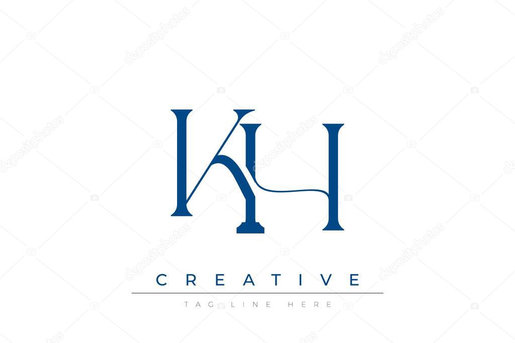 Blue stylized letters KH combined in a modern design on a clean white background, evoking professionalism and creativity. Ideal for branding, business identity, and corporate representation concepts.