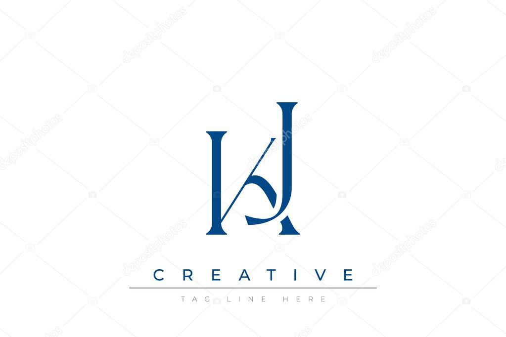 Blue stylized letters KJ combined in a modern design on a clean white background, evoking professionalism and creativity. Ideal for branding, business identity, and corporate representation concepts.