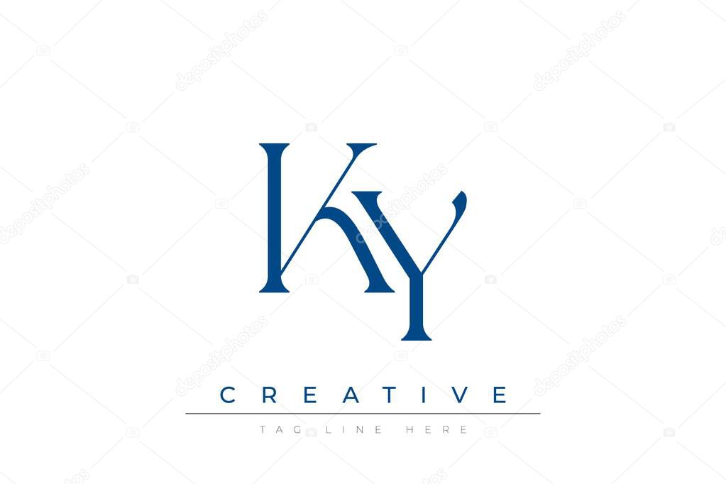 Blue stylized letters KY combined in a modern design on a clean white background, evoking professionalism and creativity. Ideal for branding, business identity, and corporate representation concepts.