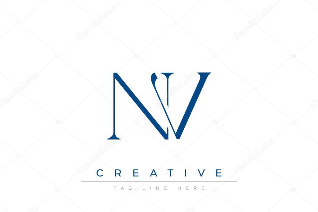 Blue stylized letters NV combined in a modern design on a clean white background, evoking professionalism and creativity. Ideal for branding, business identity, and corporate representation concepts.