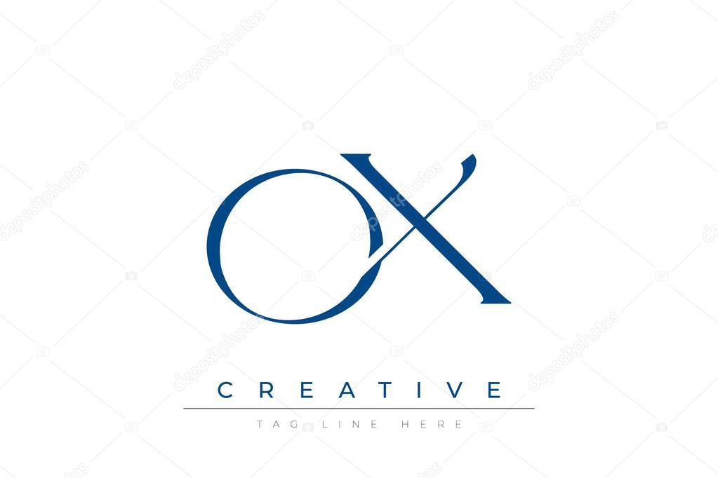 Blue stylized letters OX combined in a modern design on a clean white background, evoking professionalism and creativity. Ideal for branding, business identity, and corporate representation concepts.