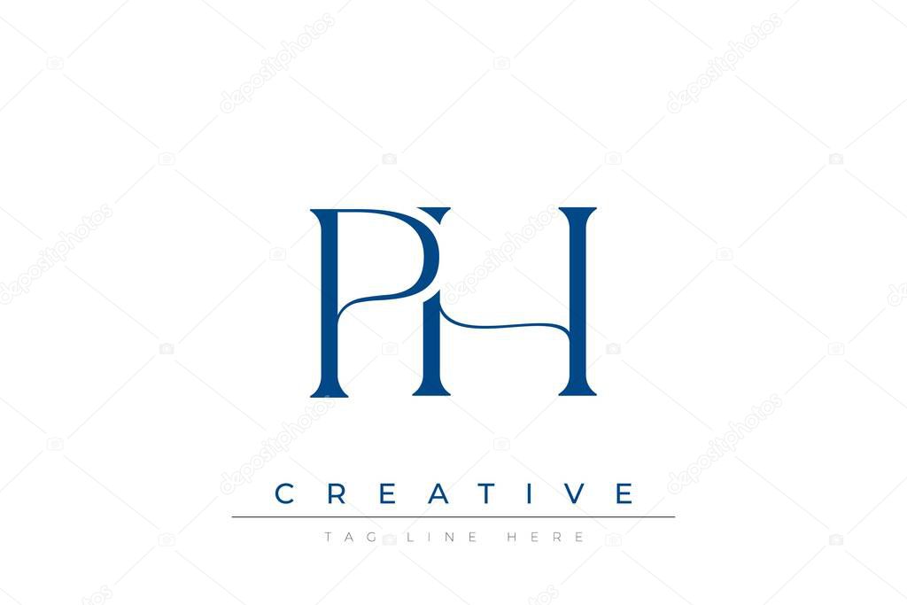 Blue stylized letters PH combined in a modern design on a clean white background, evoking professionalism and creativity. Ideal for branding, business identity, and corporate representation concepts.