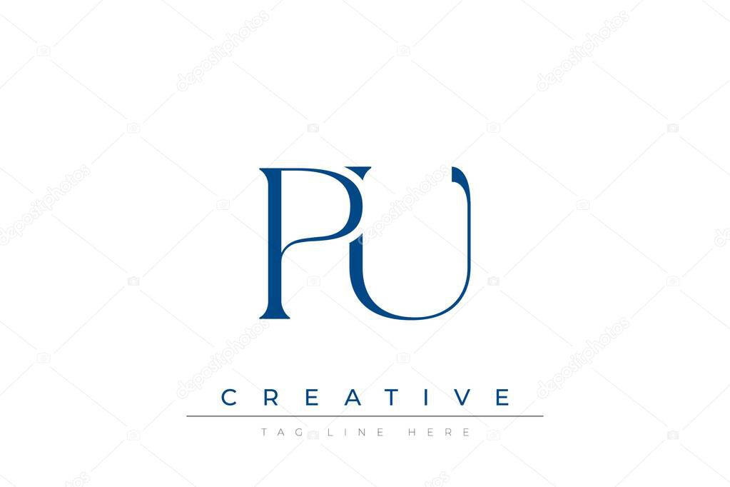 Blue stylized letters PU combined in a modern design on a clean white background, evoking professionalism and creativity. Ideal for branding, business identity, and corporate representation concepts.