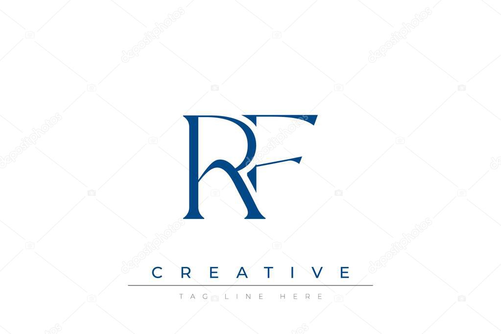 Blue stylized letters RF combined in a modern design on a clean white background, evoking professionalism and creativity. Ideal for branding, business identity, and corporate representation concepts.