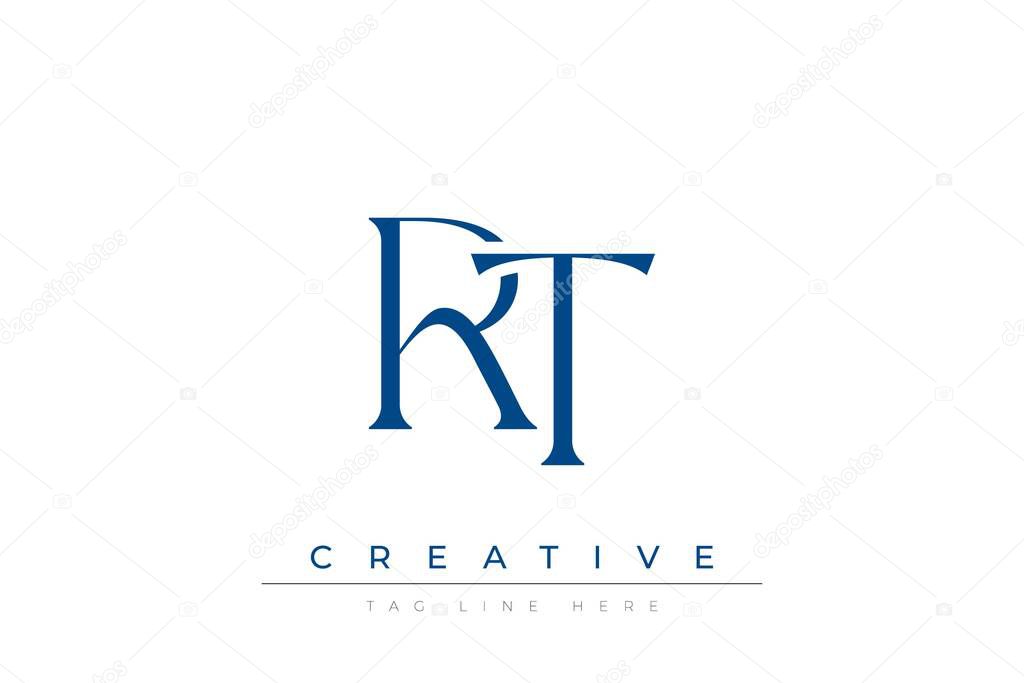 Blue stylized letters RT combined in a modern design on a clean white background, evoking professionalism and creativity. Ideal for branding, business identity, and corporate representation concepts.