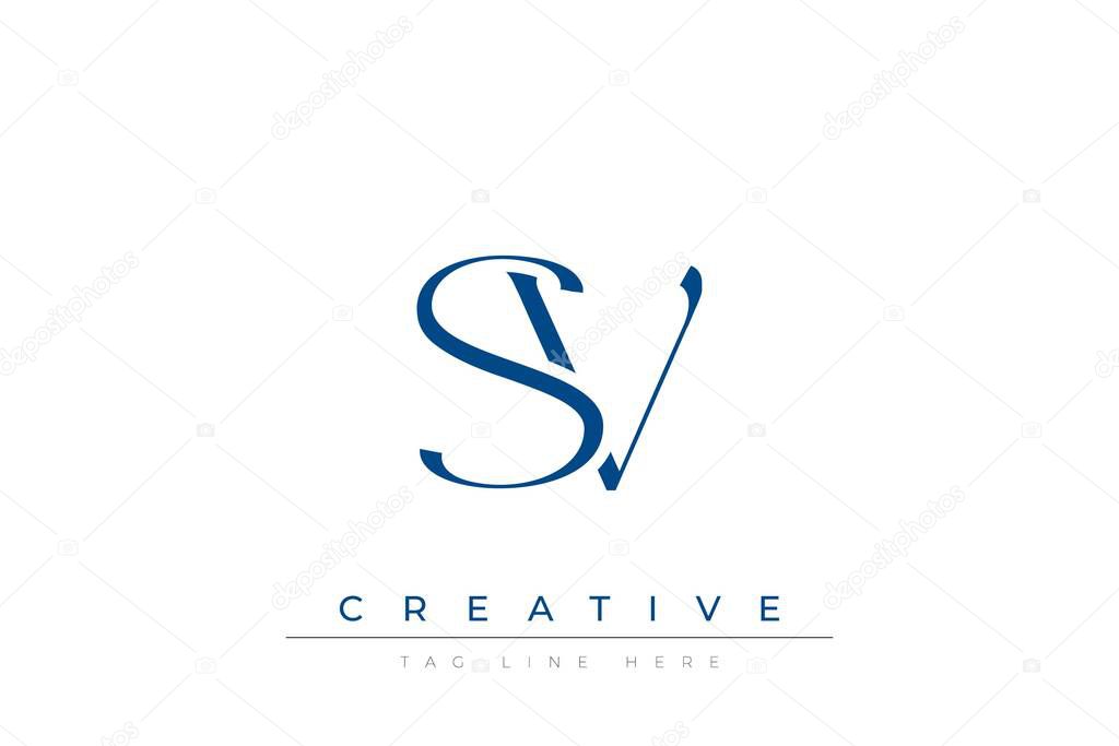 Blue stylized letters SV combined in a modern design on a clean white background, evoking professionalism and creativity. Ideal for branding, business identity, and corporate representation concepts.