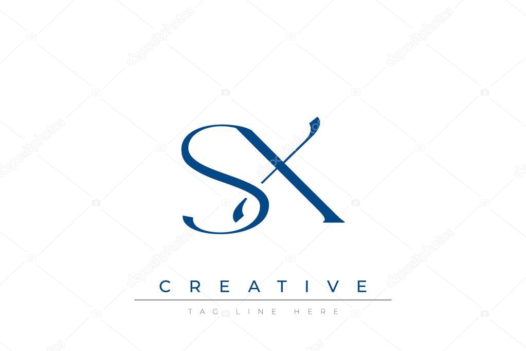 Blue stylized letters SX combined in a modern design on a clean white background, evoking professionalism and creativity. Ideal for branding, business identity, and corporate representation concepts.