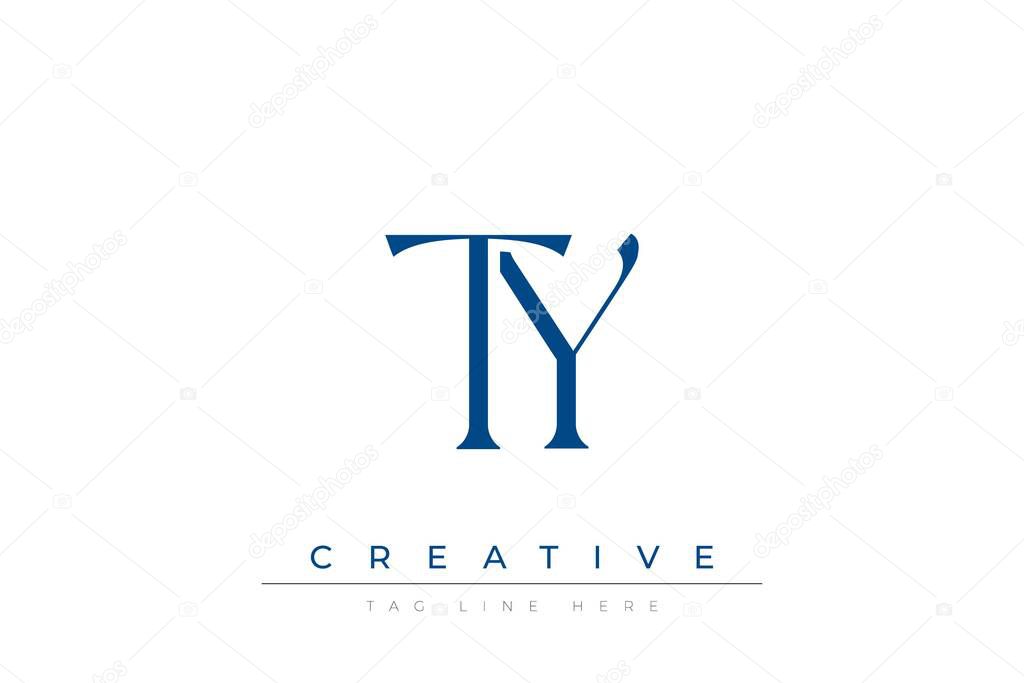 Blue stylized letters TY combined in a modern design on a clean white background, evoking professionalism and creativity. Ideal for branding, business identity, and corporate representation concepts.