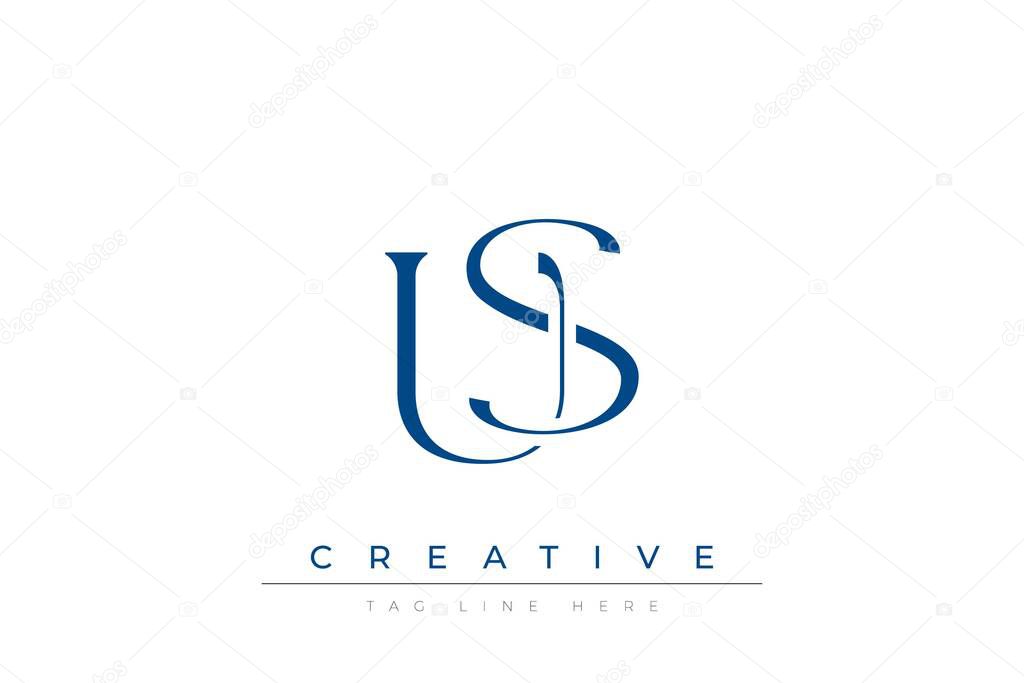 Blue stylized letters US combined in a modern design on a clean white background, evoking professionalism and creativity. Ideal for branding, business identity, and corporate representation concepts.