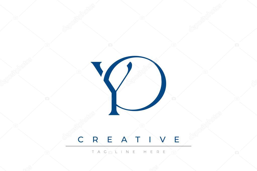 Blue stylized letters YO combined in a modern design on a clean white background, evoking professionalism and creativity. Ideal for branding, business identity, and corporate representation concepts.