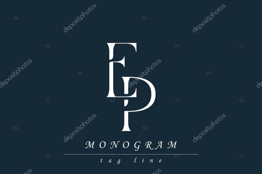 EP Initials Stylized Monogram Design Featuring Intertwined. Artistic representation of monogram initials creatively arranged and displayed.