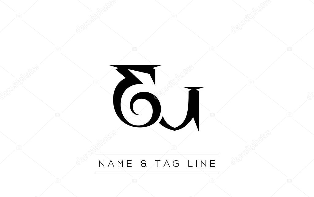 EU logo design. A sophisticated, minimalistic logo design featuring golden stylized typography, perfect for branding concepts emphasizing luxury, professionalism, and contemporary aesthetics.