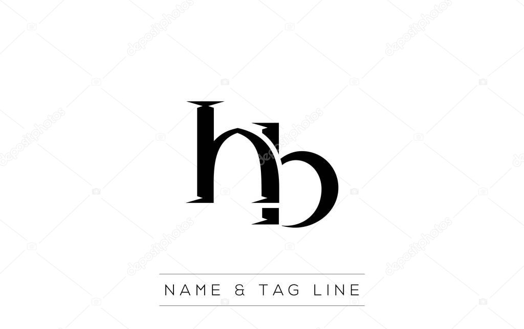 HB logo design. A sophisticated, minimalistic logo design featuring golden stylized typography, perfect for branding concepts emphasizing luxury, professionalism, and contemporary aesthetics.