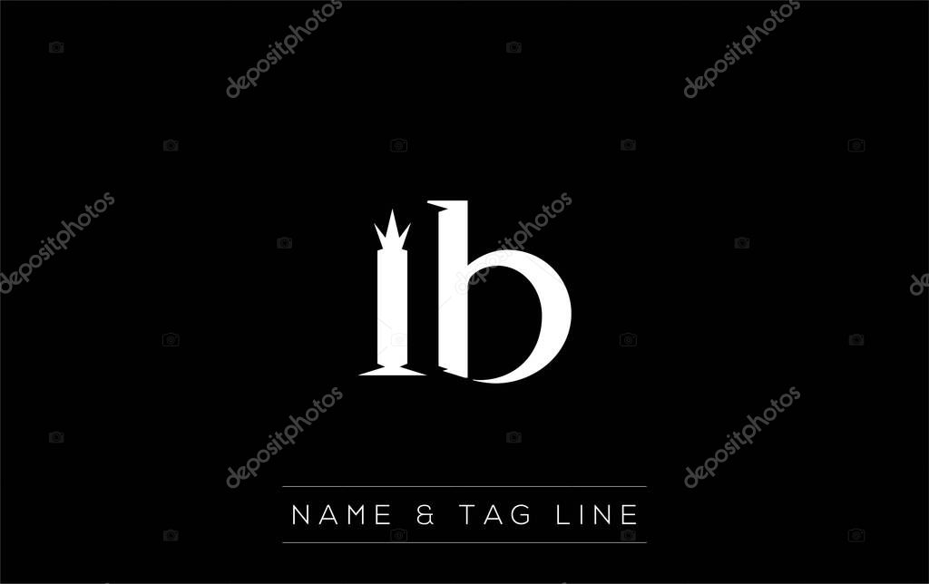 IB logo design. A sophisticated, minimalistic logo design featuring golden stylized typography, perfect for branding concepts emphasizing luxury, professionalism, and contemporary aesthetics.