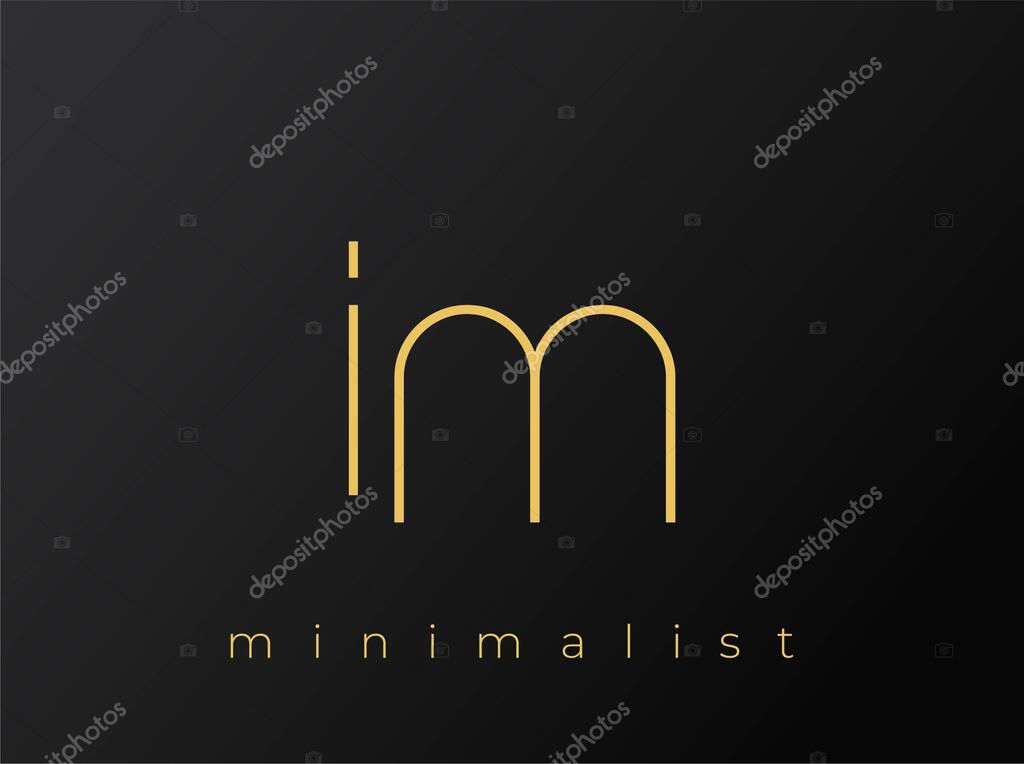 IM Minimalist Logo with Interlocking Shapes on Solid Black Background. A clean and modern minimalist logo design.