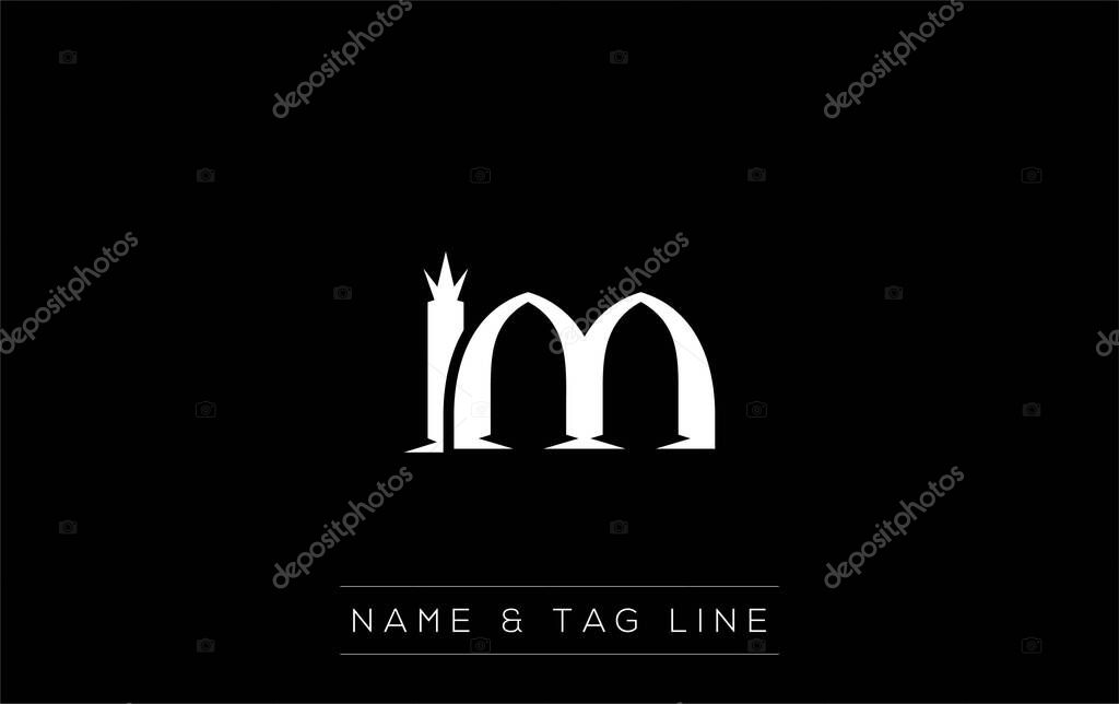 IM logo design. A sophisticated, minimalistic logo design featuring golden stylized typography, perfect for branding concepts emphasizing luxury, professionalism, and contemporary aesthetics.