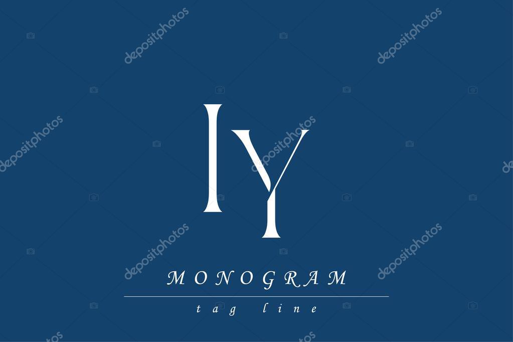 IY Initials Stylized Monogram Design Featuring Intertwined. Artistic representation of monogram initials creatively arranged and displayed.