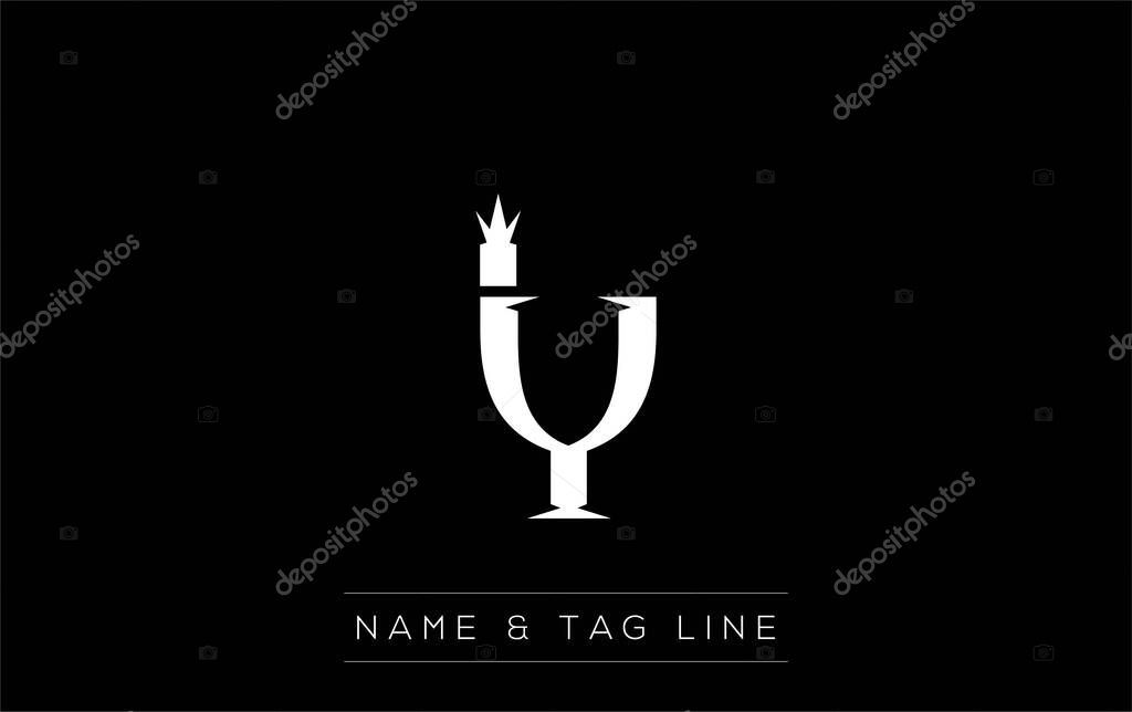 IY logo design. A sophisticated, minimalistic logo design featuring golden stylized typography, perfect for branding concepts emphasizing luxury, professionalism, and contemporary aesthetics.